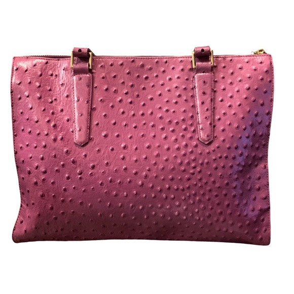 Brahmin Tori Tote Ostrich Fig Normandy Bag Purse Leather - Picture 2 of 16